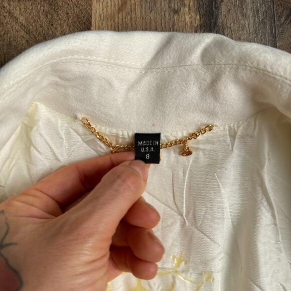 Vintage Y2K Bebe Jacket Women's Size 8 White Military Party 4288 - Picture 4 of 13